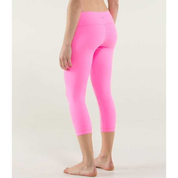 lululemon athletica Pants - Lulu Zing Pink Wunder Under Crop Neon Bright Hot 8